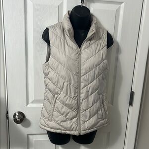 Women's Cream Quilted Vest
